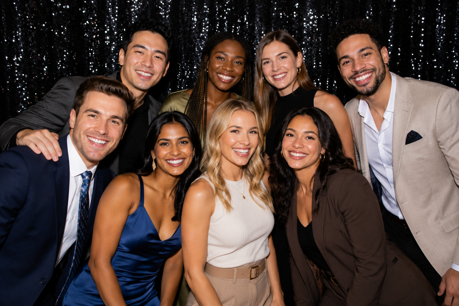 black sequin photo booth photo